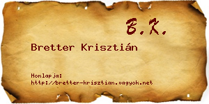 Bretter Krisztián névjegykártya